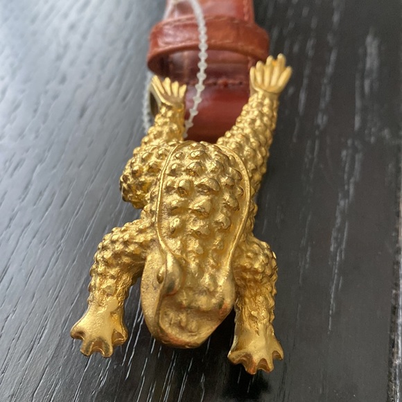 Gail LaBelle Vintage rust brown belt with frog buckle - Picture 5 of 6